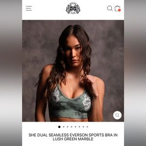 NWT Darcsport she wolves green marble camo sport bra size s